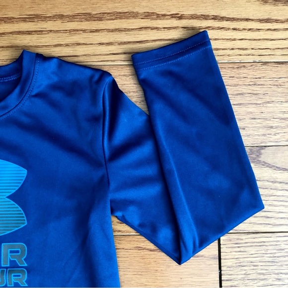 Under Armour Long Sleeve T-Shirt Solid Logo Blue Toddler Boy Size 4t - Picture 3 of 7